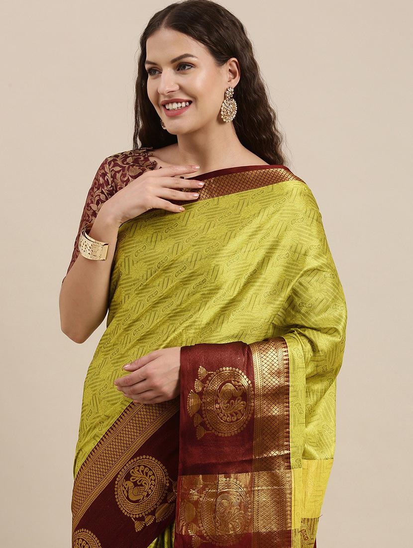 green bollywood saree with blouse - 19176247 - Standard Image - 2