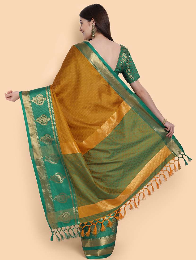 self design woven saree with blouse - 19176433 - Standard Image - 2