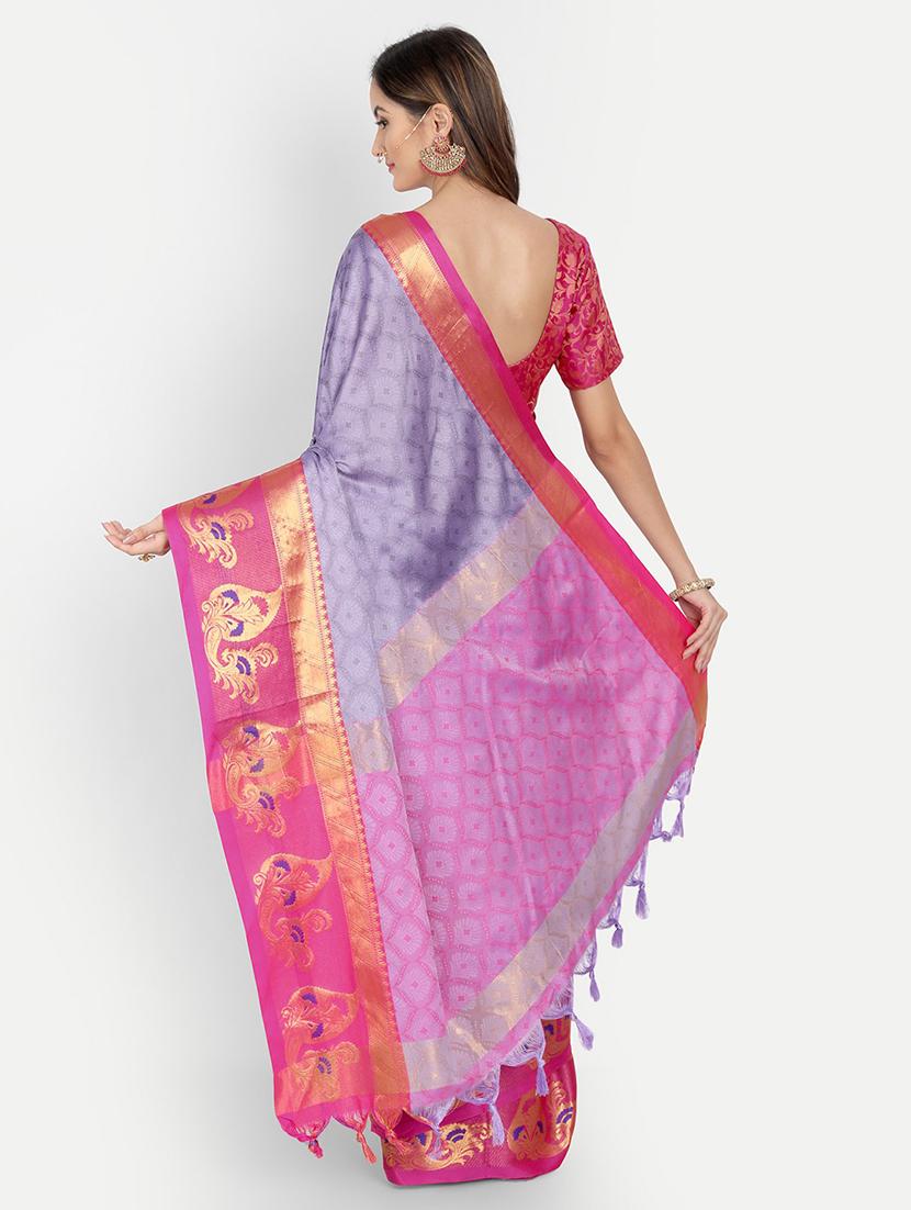 self design woven saree with blouse - 19176521 - Standard Image - 2