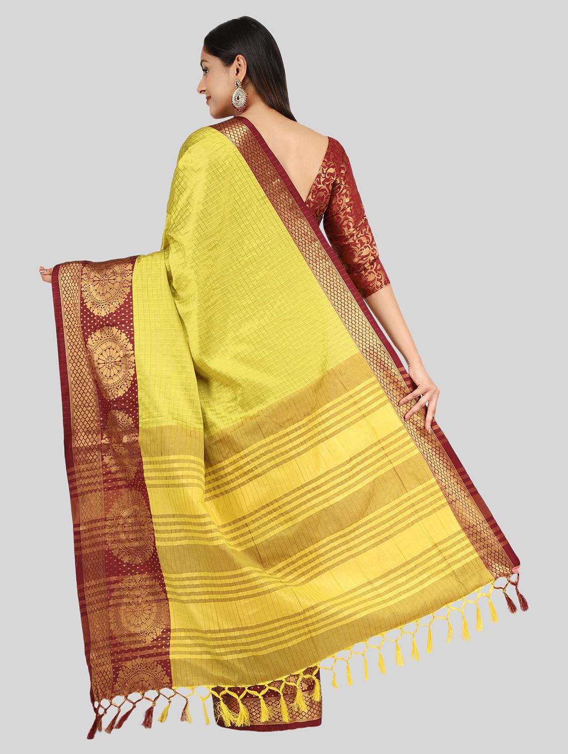 self design woven saree with blouse - 19176651 - Standard Image - 2
