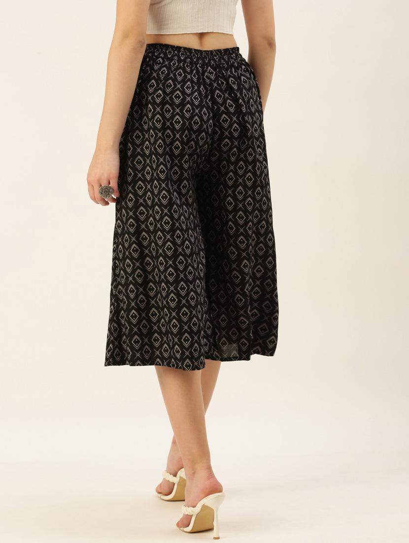 black printed culottes - 19177048 - Standard Image - 2