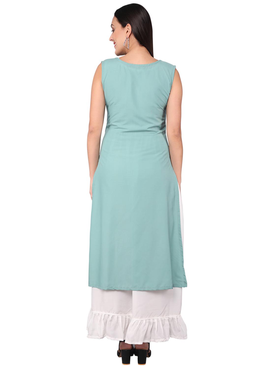 turquoise solid layered dress - 19177065 - Standard Image - 2