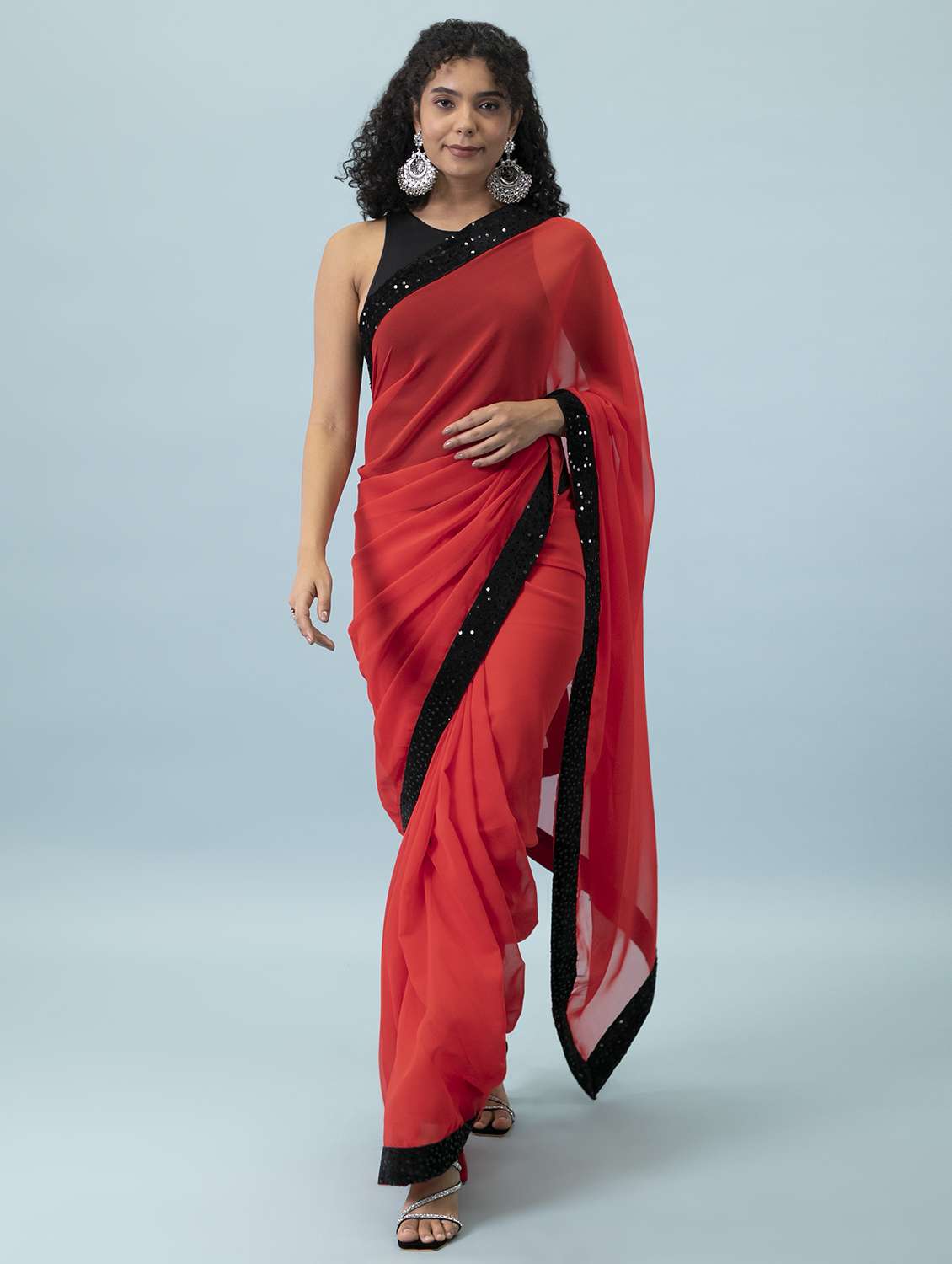 women's embellished saree with blouse