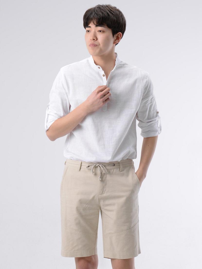 mandarin neck solid short kurta - 19177626 - Standard Image - 2