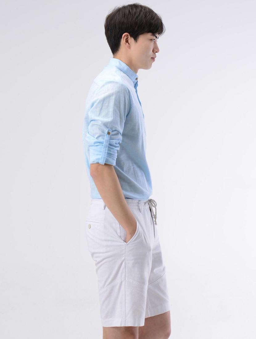 mandarin neck solid short kurta - 19177627 - Standard Image - 2