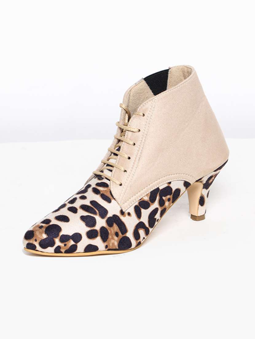 women animal print lace up boots - 19177838 -  Standard Image - 2