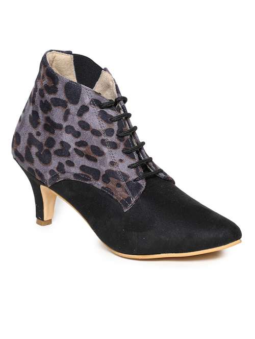 Women Animal Print Lace Up Boots