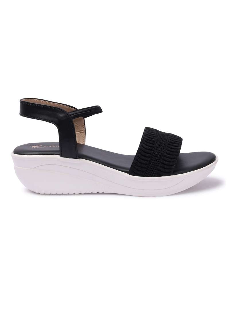 black wedge sandal - 19177906 - Standard Image - 2