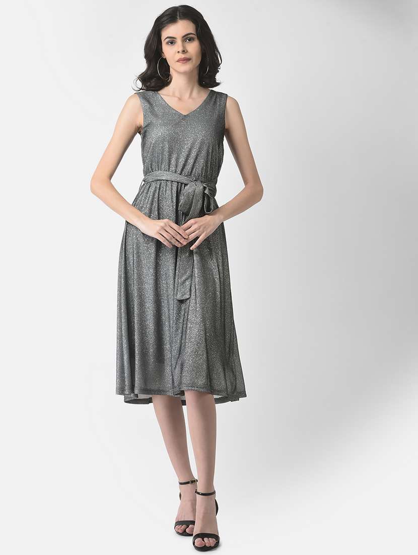 women's fit & flare self design dress