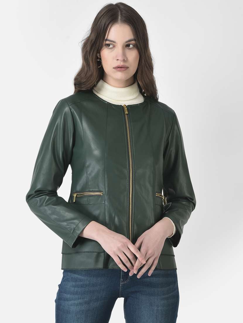 solids leatherette jacket