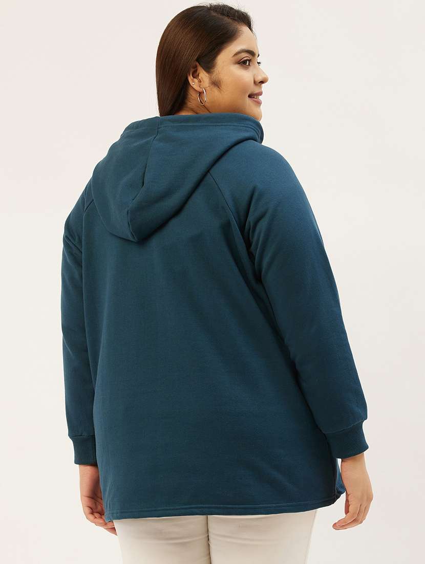 hooded neck solid plus sweatshirt - 19178496 - Standard Image - 2