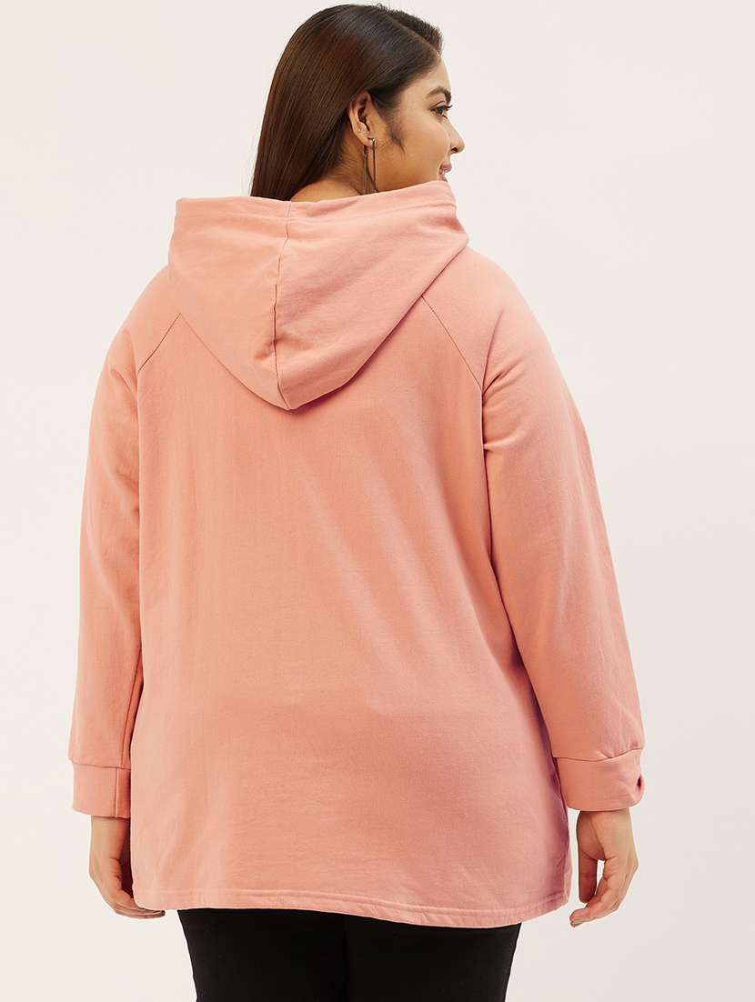 hooded neck solid plus sweatshirt - 19178497 - Standard Image - 2