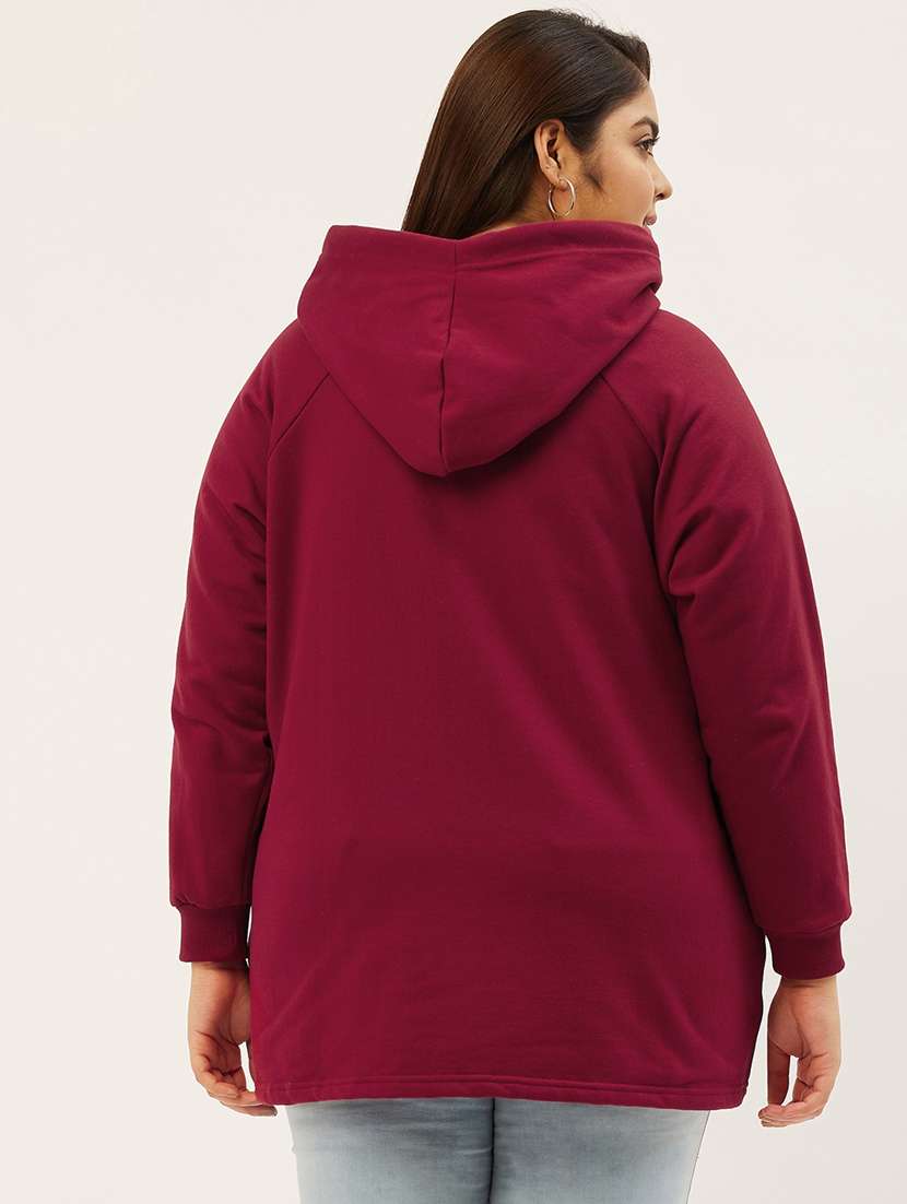 hooded neck solid plus sweatshirt - 19178498 -  Standard Image - 2