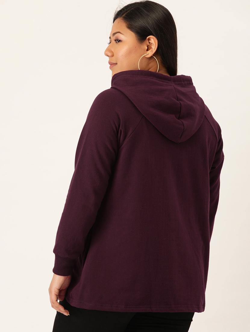 hooded neck solid plus sweatshirt - 19178499 - Standard Image - 2