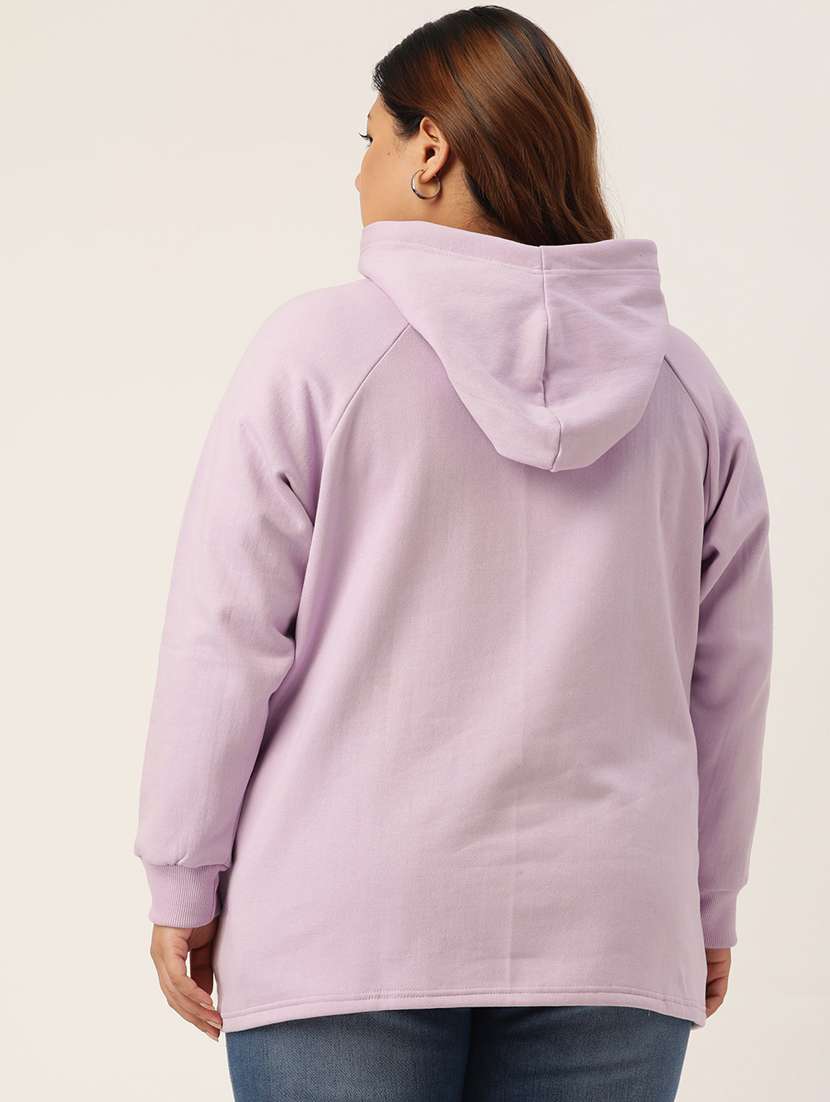hooded neck solid plus sweatshirt - 19178502 - Standard Image - 2