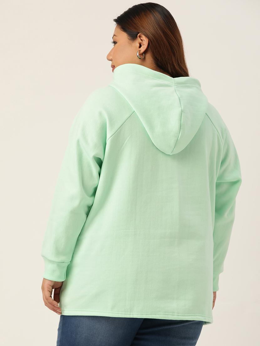 hooded neck solid plus sweatshirt - 19178503 - Standard Image - 2