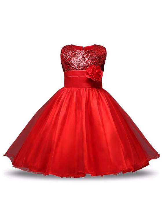 girls round neck sleeveless frock