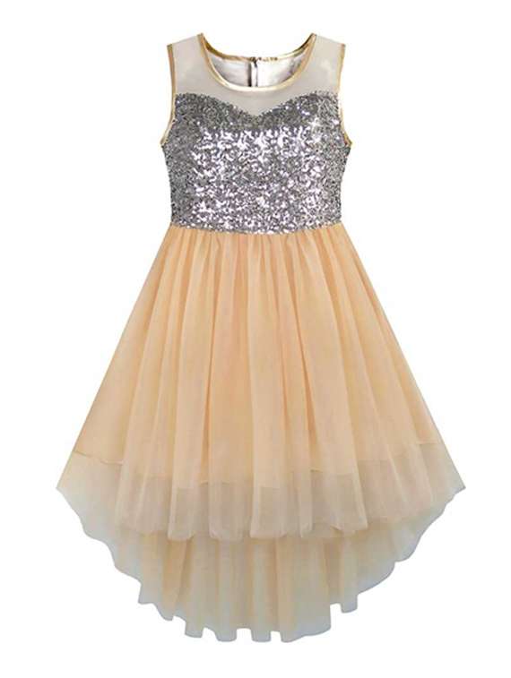 girls round neck sleeveless frock