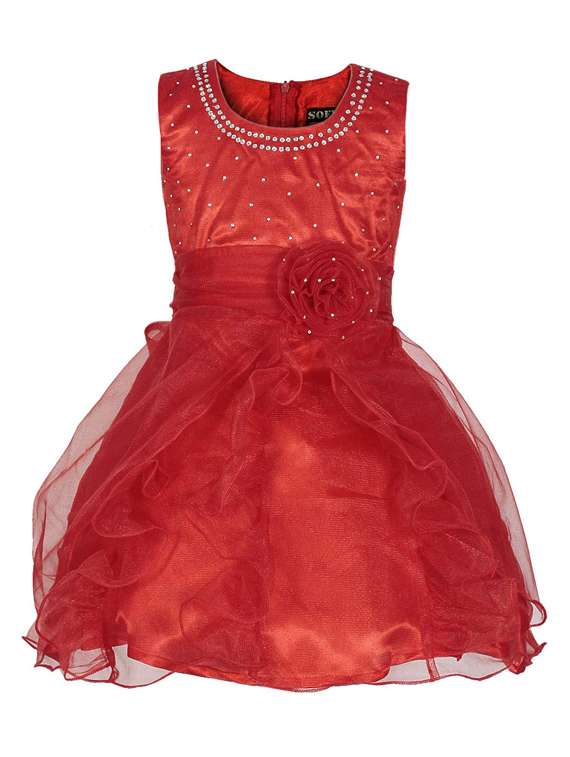 girls round neck sleeveless frock