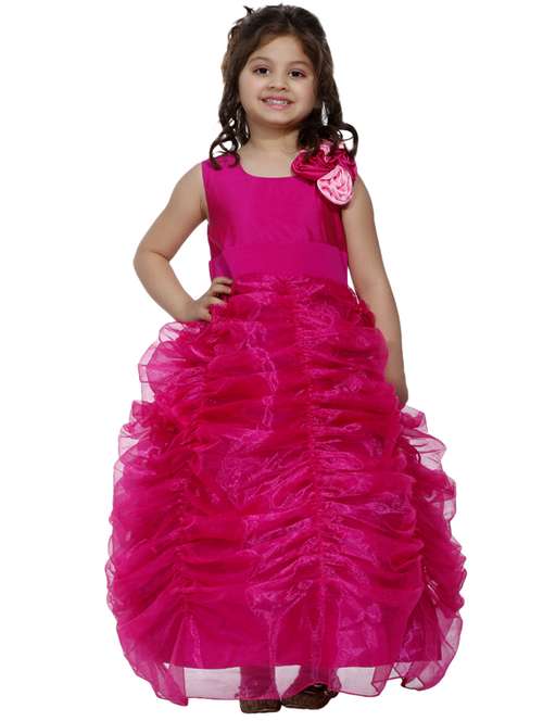 Girls Round Neck Sleeveless Frock