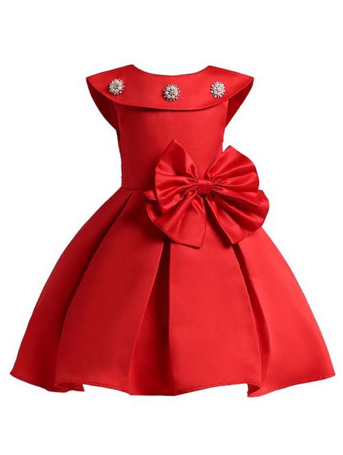 girls round neck cape sleeve frock - 19178700 -  Standard Image - 0