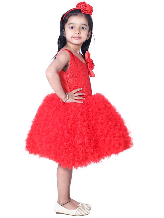 girls asymmetric neck sleeveless frock - 19178719 - Standard Image - 2