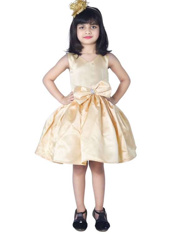 girls v neck sleeveless frock