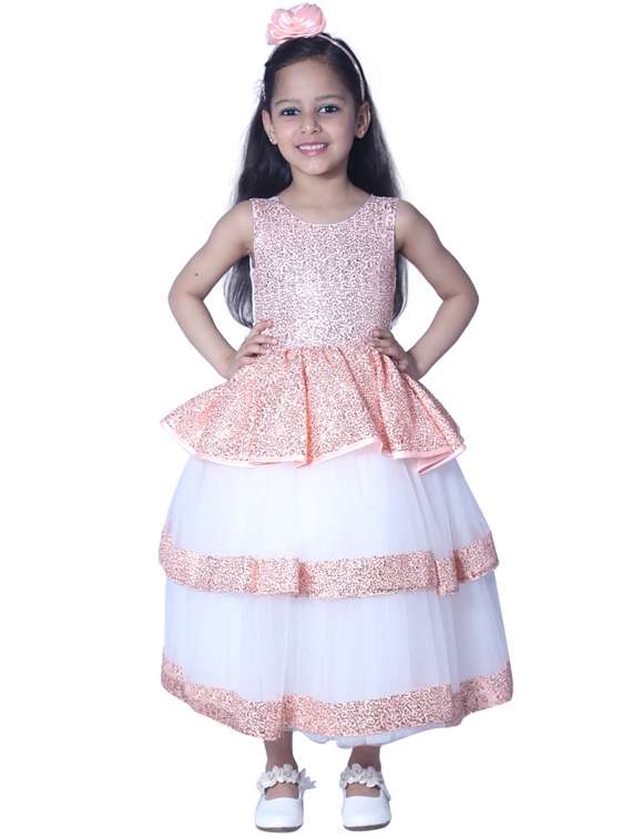girls round neck sleeveless frock