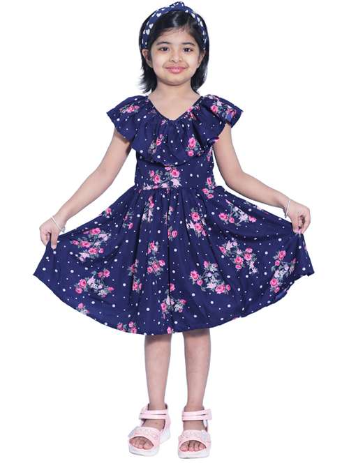 girls v neck cape sleeve frock - 19178771 - Standard Image - 0