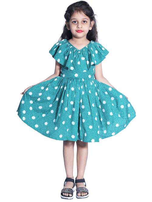 girls v neck cape sleeve frock - 19178784 -  Standard Image - 0