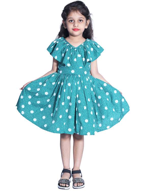 girls v neck cape sleeve frock - 19178784 -  Zoom Image - 0