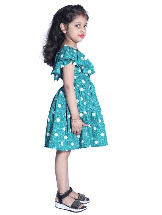 girls v neck cape sleeve frock - 19178784 - Standard Image - 2