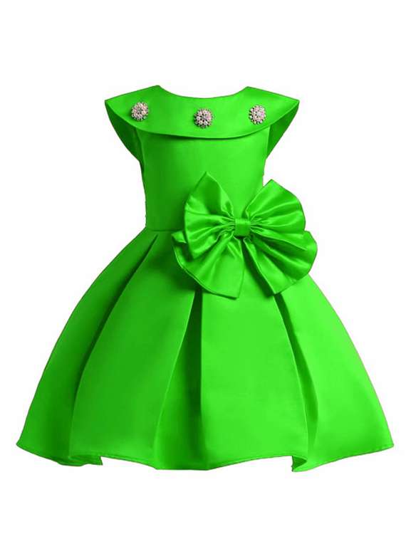 girls round neck sleeveless frock