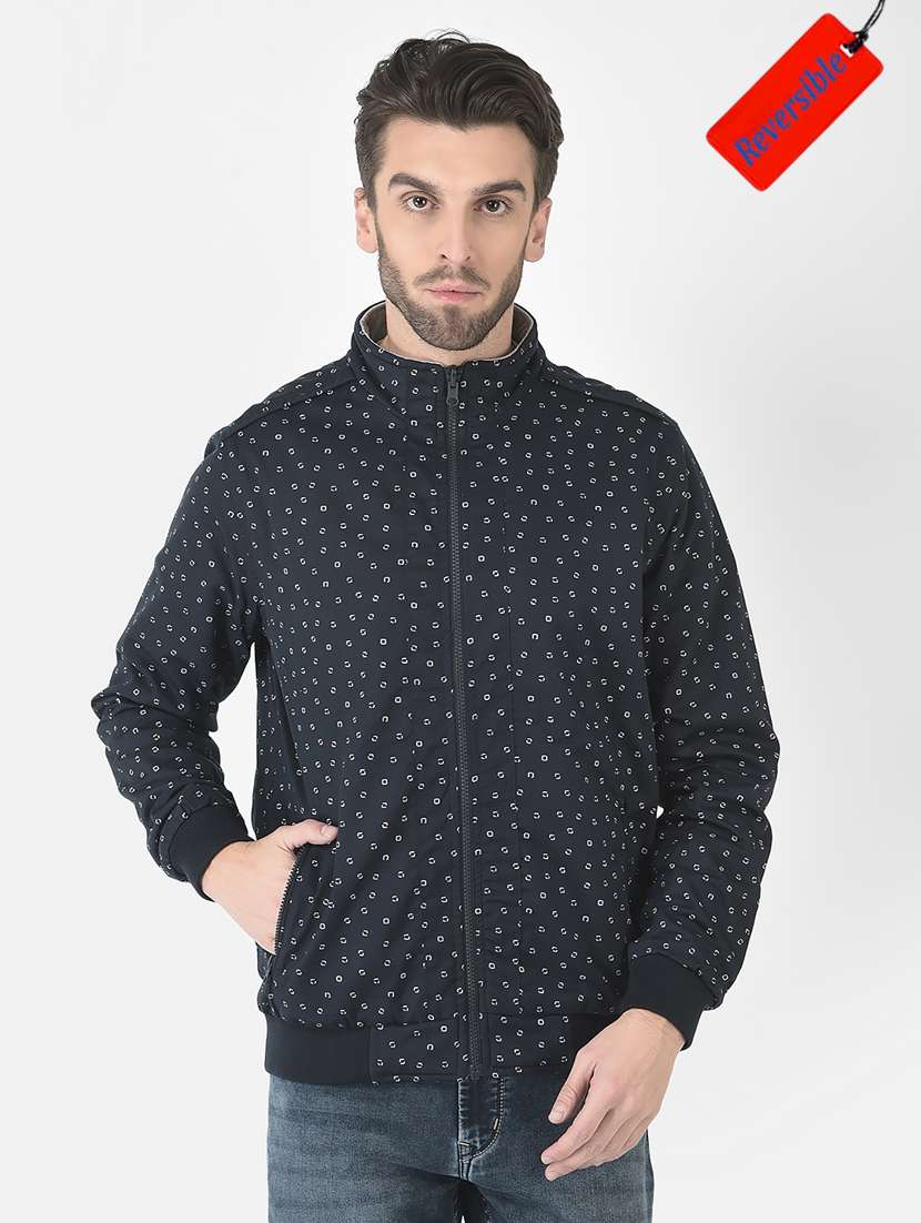 boys mock collar printed  bomber jacket