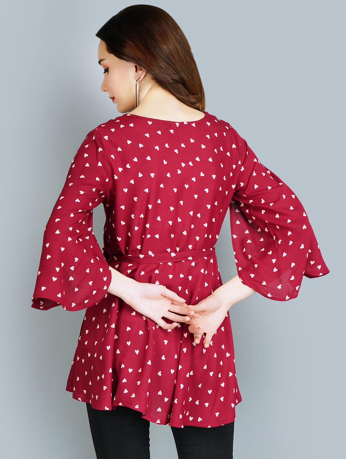 red printed top - 19181721 - Standard Image - 2