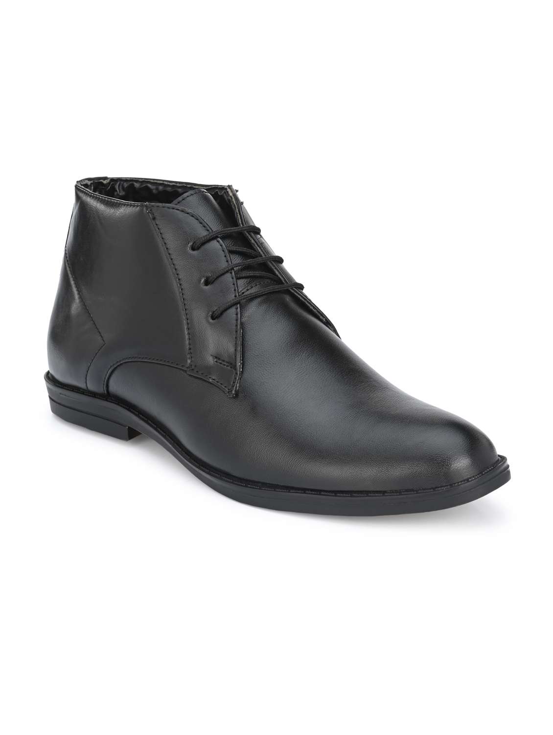 men black lace-up low ankle boots