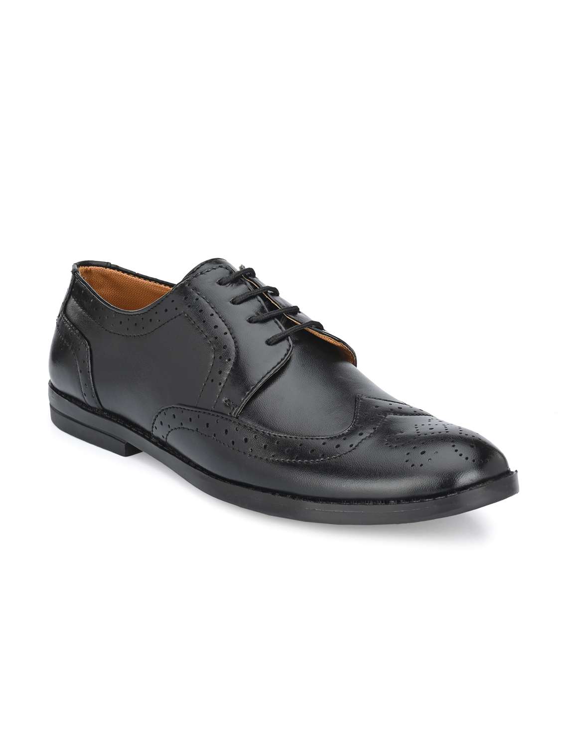 black patent leather laceup derbies