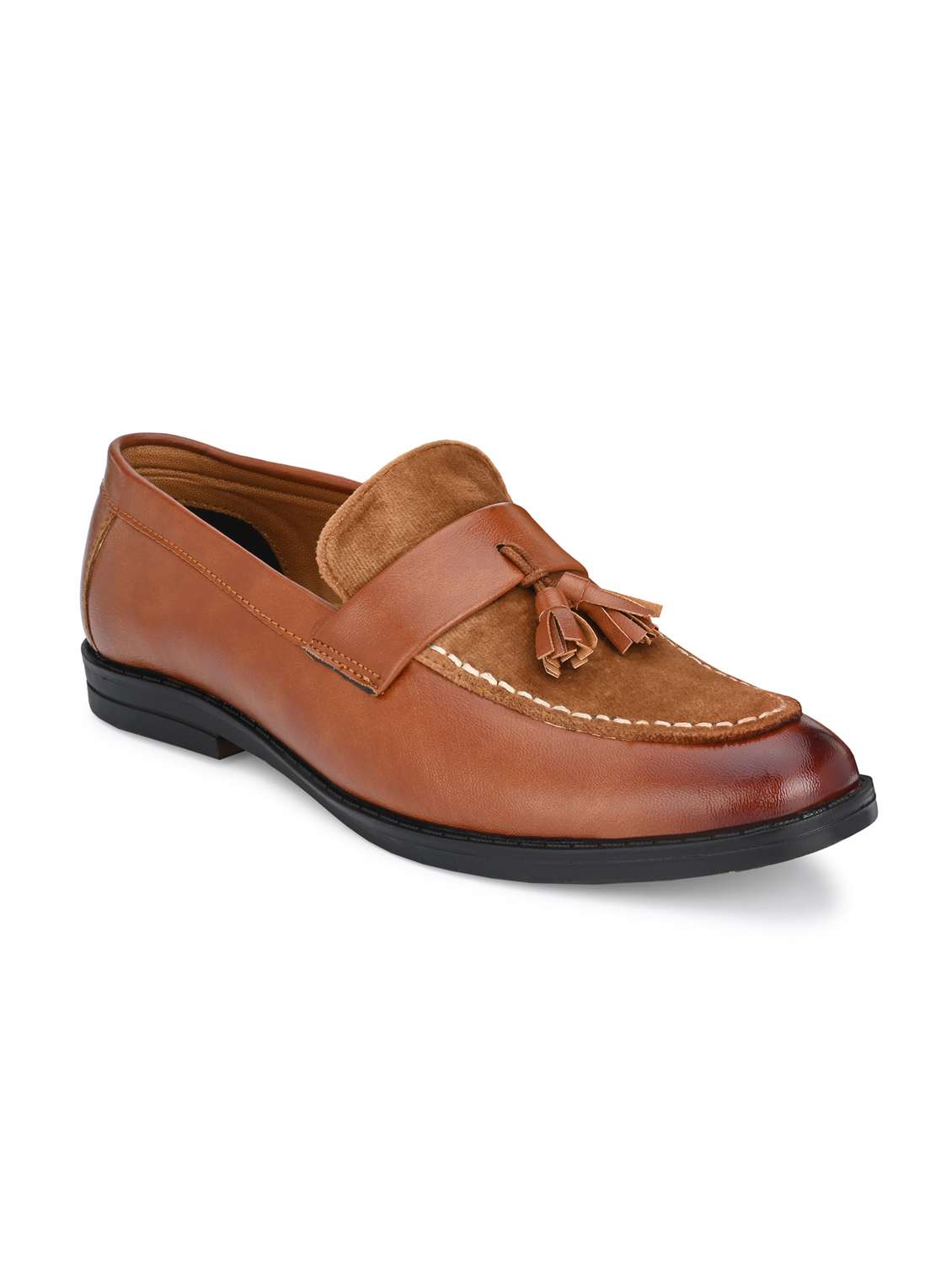 tan slip on party wear formal shoes 