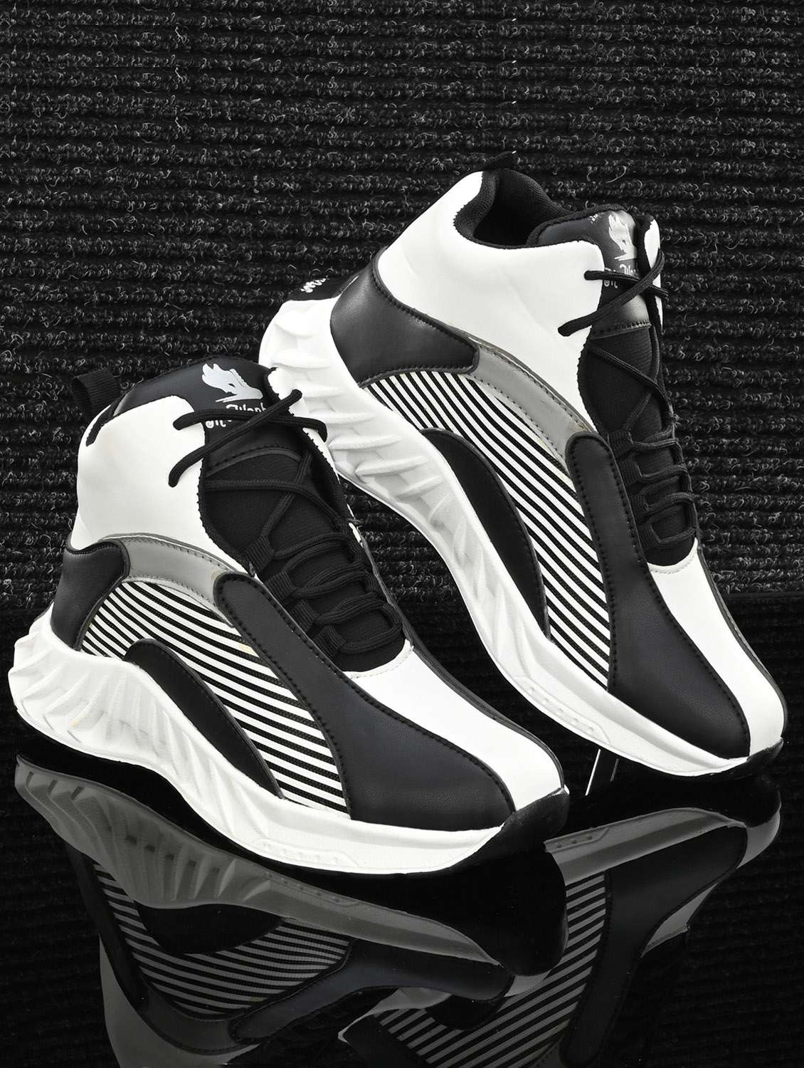 men multi coloured lace up sneakers