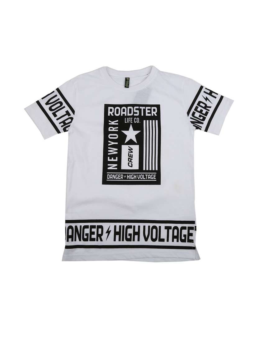 white short sleeve printed t-shirt