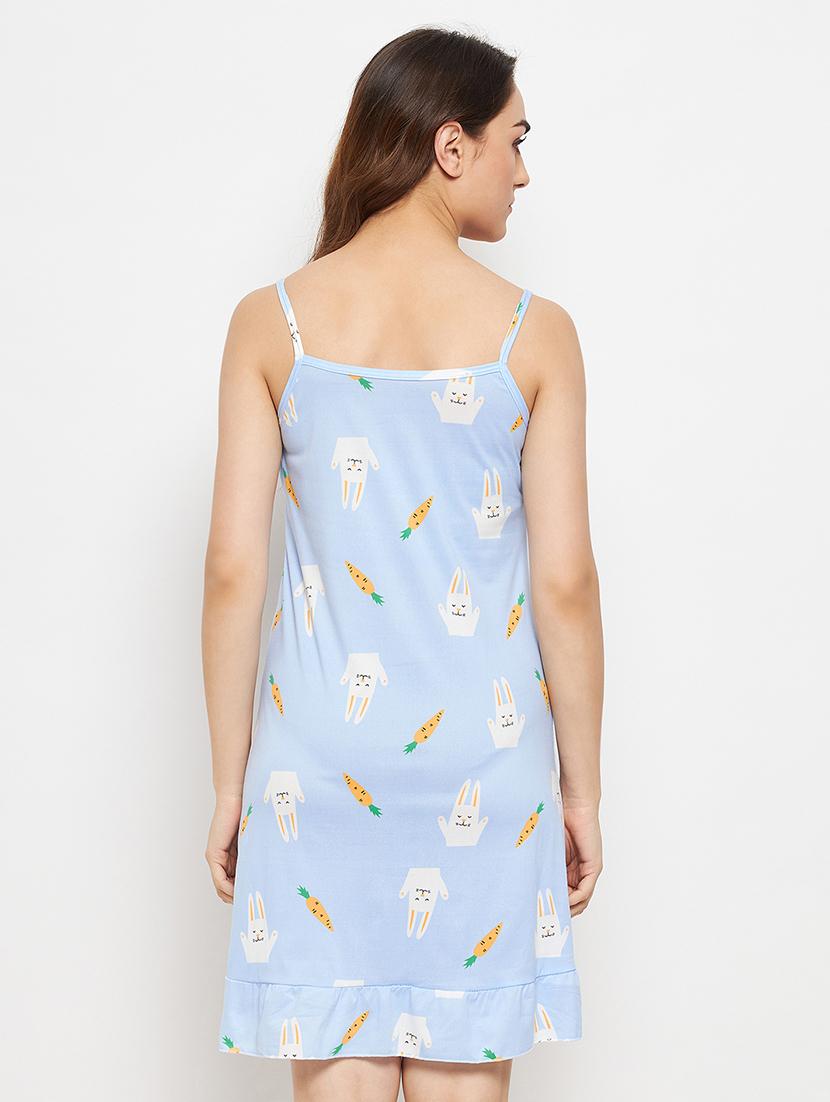 cami neck printed short nighty - 19183069 - Standard Image - 2