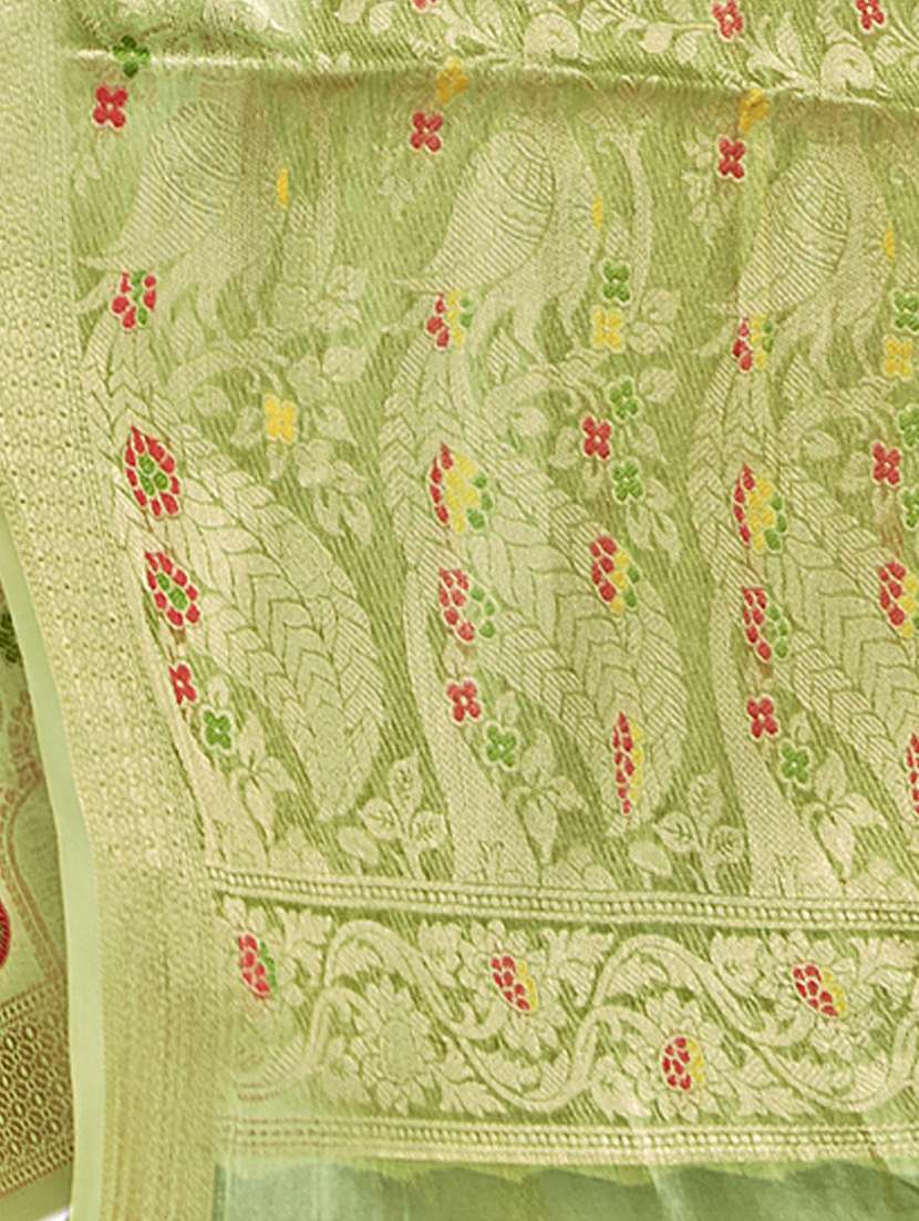 ethnic wear green color saree set - 19183469 - Standard Image - 2
