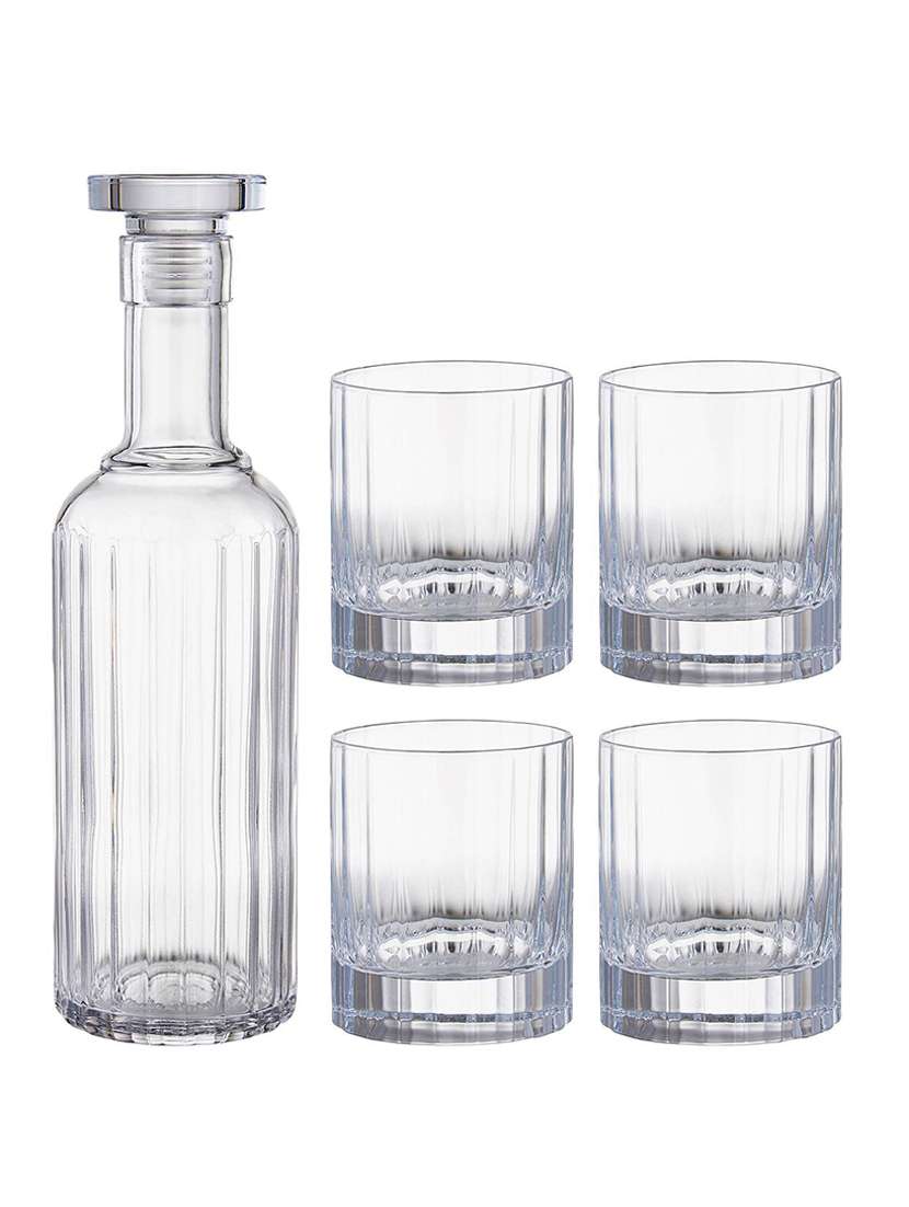 luigi bormioli bach decanter and whiskey set, set of 5