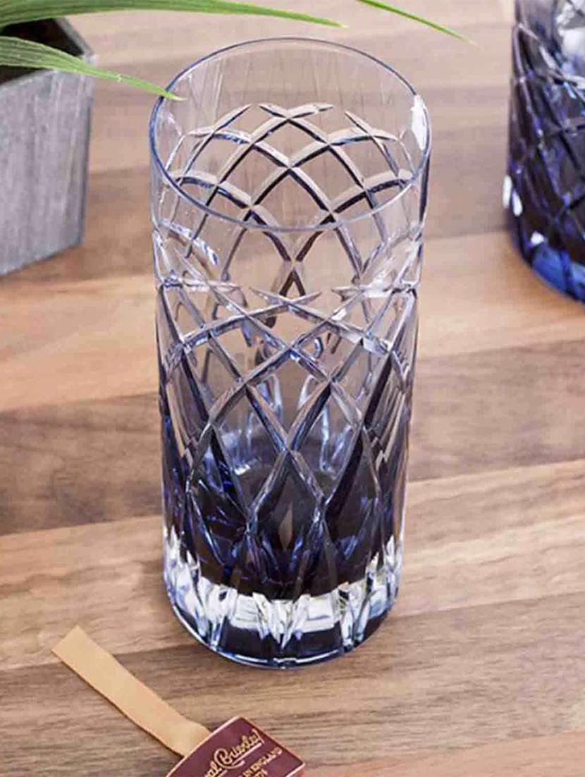 royal brierley harris ink blue crystal highball glass