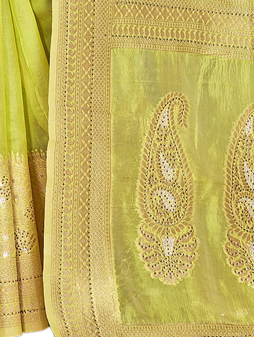ethnic wear green color saree set with blouse - 19184458 - Standard Image - 2