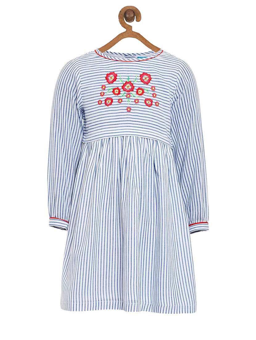 girls round neck long sleeves frock