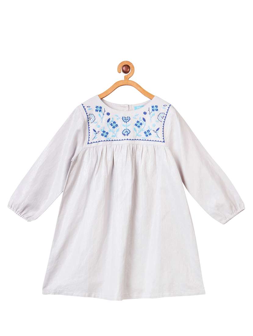 girls round neck bishop sleeve frock