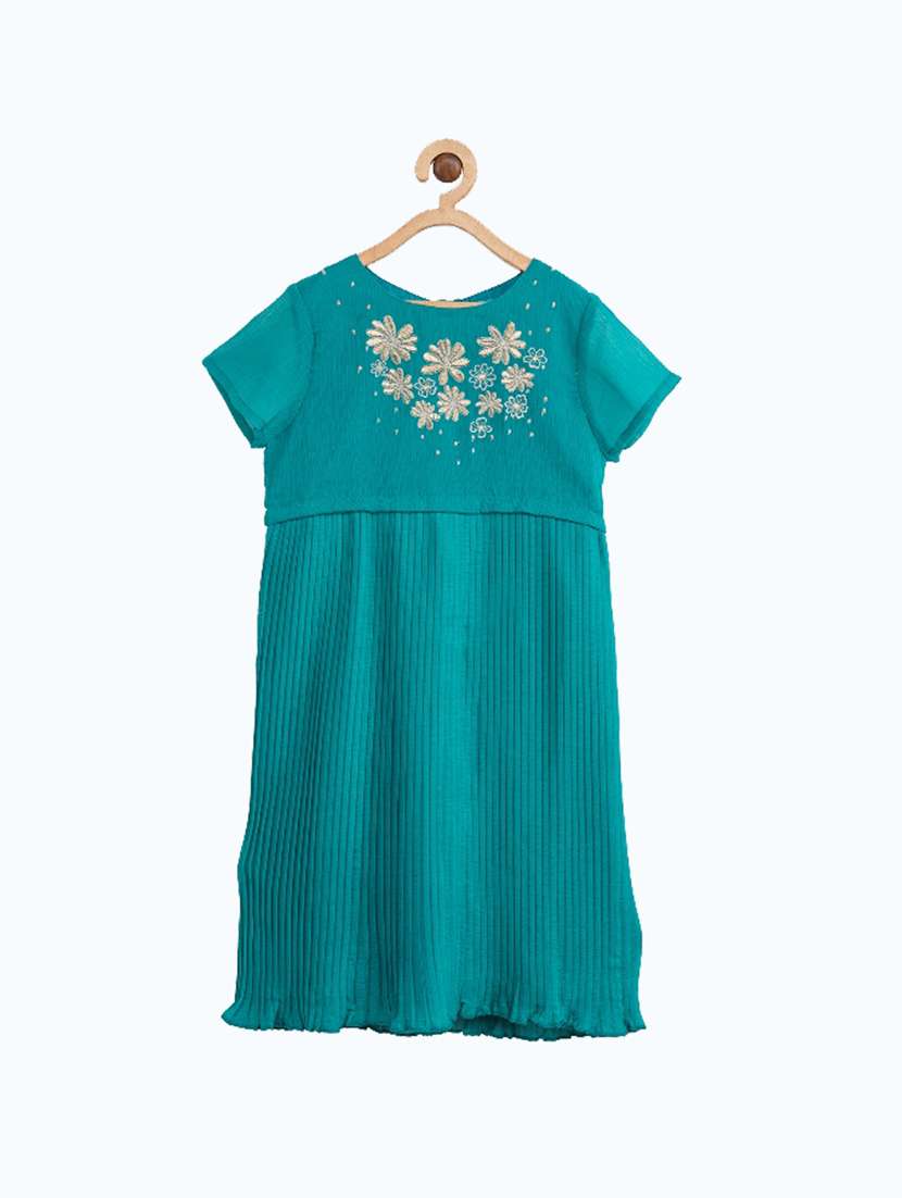 girls round neck short sleeves frock