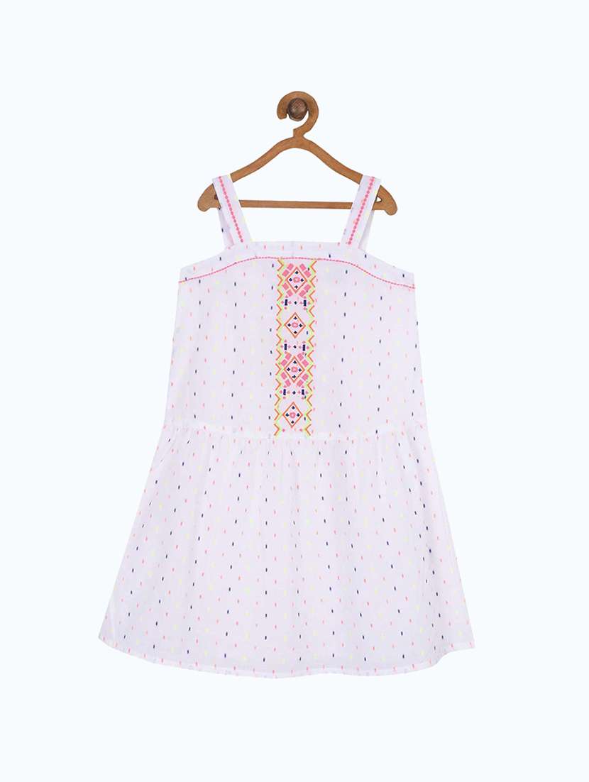 girls shoulder strap sleeveless frock
