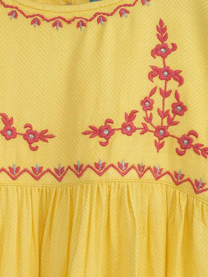 girls round neck cap sleeve frock - 19185778 -  Standard Image - 2